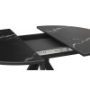 Стол обеденный раздвижной «Дуглас» Тип 2, черный муар, стекло матовое черный мрамор
