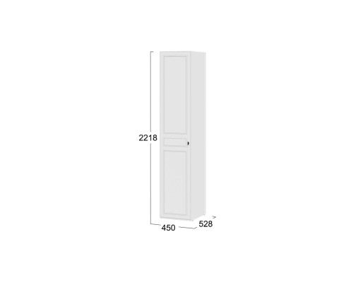 Шкаф для белья «Пандора» (левый), Белый снег, Белый матовый