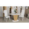 Стол обеденный «Монреаль» Тип 1,Белый глянец/Бунратти
