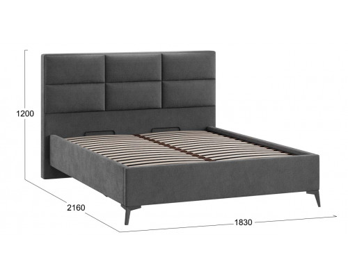 Кровать с ПМ «Делана», 160, Микрошенилл Relax Graphite (с подъемным механизмом)