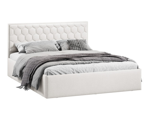 Кровать без ПМ «Порто» 160 (без подъемного механизма), велюр светлый