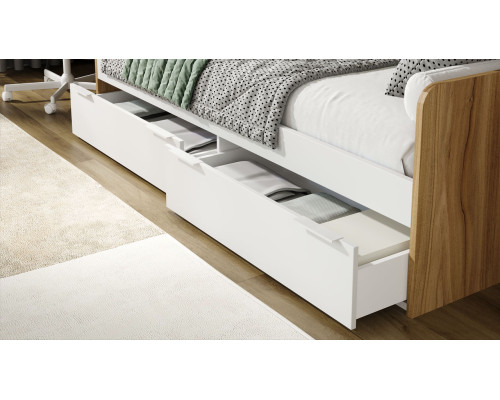 Кровать «Порто» 800, Яблоня Беллуно, Белый софт