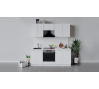 Кухонный гарнитур «Весна» длиной 200 см со шкафом НБ, Белый/Белый глянец