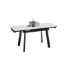 Стол обеденный «Джойс» Тип 1, черный муар, керамика матовая белый мрамор