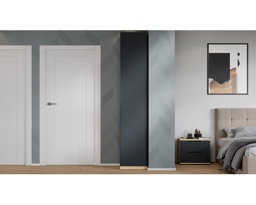 Шкаф для белья «Джоли» 450, дуб крафт золотой, графит матовый