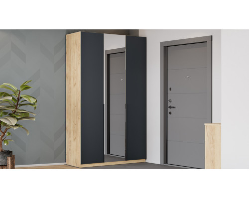 Шкаф комбинированный «Джоли» 1350, Дуб Крафт золотой, Графит матовый