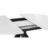 Стол обеденный раздвижной «Дуглас» Тип 2, черный муар, cтекло глянцевое белое