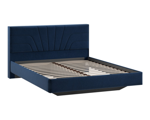 Кровать без ПМ «Пандора» 160 Тип 1 (без подъемного механизма), Микровелюр Wellmart Blue