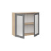 Шкаф навесной 800 c двумя дверями со стеклом «Кимберли», Дуб Крафт золотой, Титан