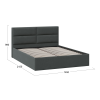 Кровать без ПМ «Глосс» 140 Тип 1 (без подъемного механизма), велюр Графит