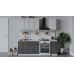 Кухонный гарнитур «Белладжио» длиной 160 см,белый, фон белый, софт графит