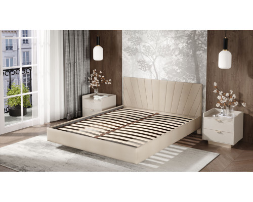 Кровать без ПМ «Эвори» 180 Тип 1 (без подъемного механизма), велюр Confetti Cream