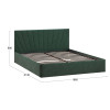 Кровать с ПМ «Эвори» Тип 1, 160 (с подъемным механизмом) с заглушиной, Велюр Confetti Deep forest