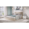 Кровать с ПМ «Эмма», 140 (с подъемным механизмом) с заглушиной, Велюр Confetti Cream