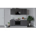 Кухонный гарнитур «Белладжио» длиной 200 см со шкафом НБ,белый, софт графит