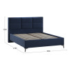 Кровать с ПМ «Делана», 160, микровелюр Wellmart Blue   (с подъемным механизмом)