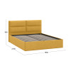 Кровать без ПМ «Глосс» 160 тип 1 (без подъемного механизма), микровелюр Wellmart Yellow