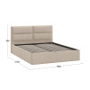 Кровать без ПМ «Глосс» 160 Тип 1(без подъемного механизма), микровелюр Wellmart Dark Beige