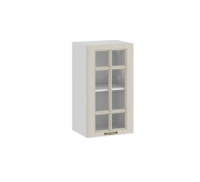 Шкаф навесной 400 c одной дверью со стеклом «Лина», Белый, Крем