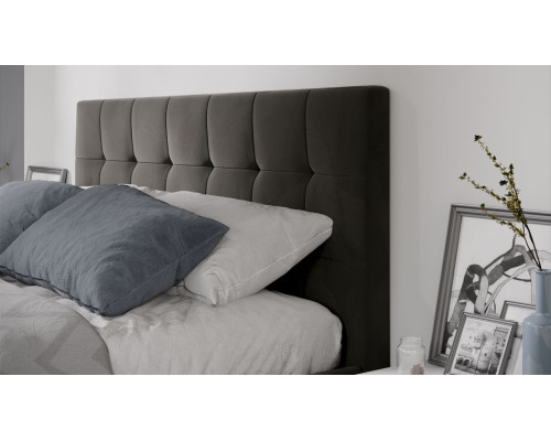 Кровать с ПМ «Эмма», 140 (с подъемным механизмом) с заглушиной, Велюр Confetti Stone