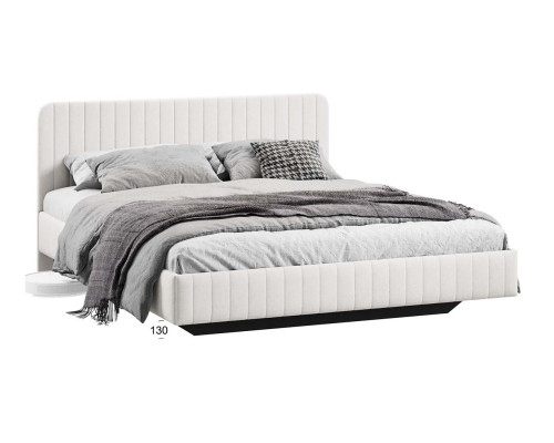 Кровать без ПМ «Шелли» 160 Тип 1 (без подъемного механизма), велюр светлый