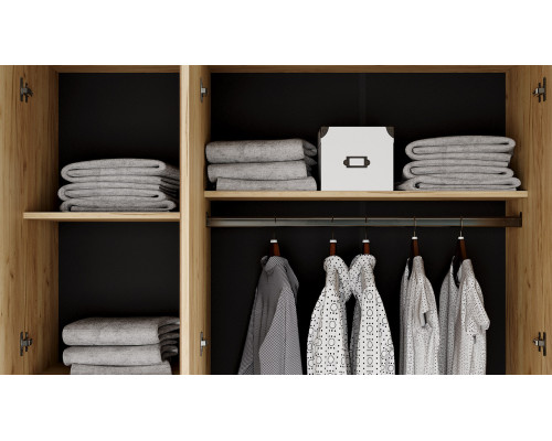 Шкаф комбинированный «Джоли» 1350, Дуб Крафт золотой, Графит матовый