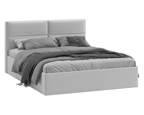 Кровать с ПМ «Глосс» тип 1, 1600 (с подъемным механизмом) с заглушиной, Велюр Confetti Silver