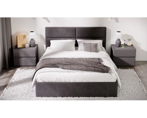 Кровать с ПМ «Глосс» 160 тип 1 (с подъемным механизмом) с заглушиной, велюр графит