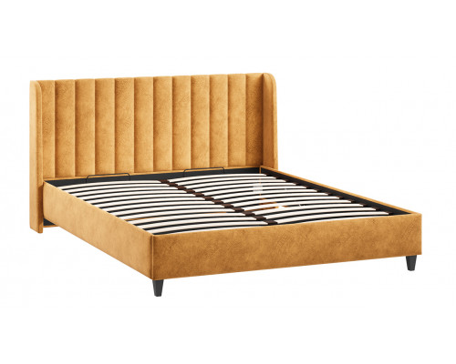 Кровать с ПМ «Шанель» (с подъемным механизмом), Микровелюр Wellmart Yellow