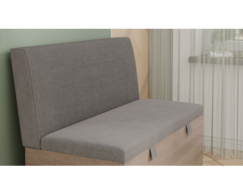 Скамья прямая «Мальта», дуб сонома трюфель, микровелюр Linea Grande 25/Connect 25 (мокко)