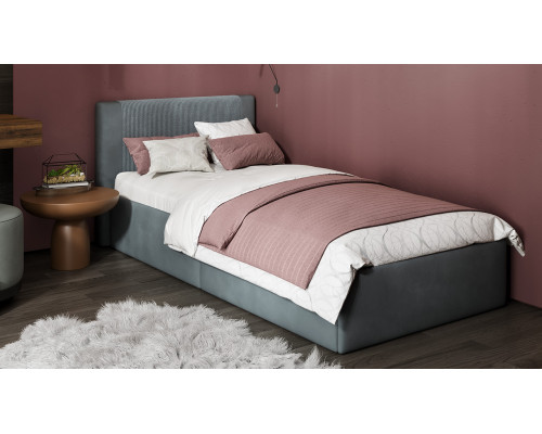 Кровать 190*90 с ПМ «Тейлор», Микровелюр Linea Grande 83/Connect 83 (серый)