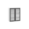 Шкаф навесной 80 c двумя дверями «Лорас», Белый, Холст Вулкан