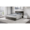 Кровать с ПМ «Эмма», 140 (с подъемным механизмом) с заглушиной, Велюр Confetti Stone