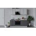 Кухонный гарнитур «Белладжио» длиной 200 см со шкафом НБ, белый, фон белый, софт графит