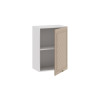 Шкаф навесной 500 c одной дверью «Бьянка», Белый, Дуб кофе