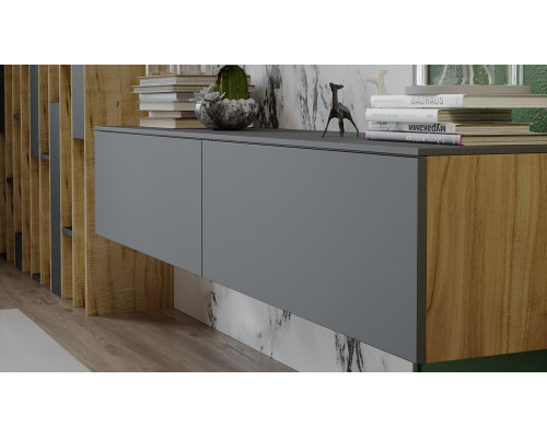 Тумба для теле- и радиоаппаратуры «Порто», Яблоня Беллуно, Графит софт