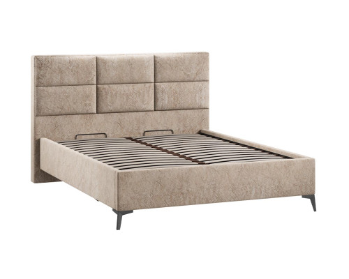 Кровать с ПМ «Делана», 160, Микровелюр Wellmart Dark Beige (с подъемным механизмом) Кровать с ПМ «Делана», 160, Микровелюр Wellmart Dark Beige (с подъемным механизмом)