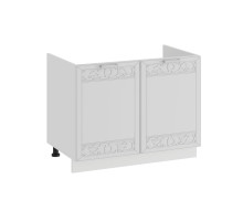 Шкаф напольный с двумя дверями (под накладную мойку) «Долорес»,Белый/Сноу