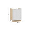 Шкаф напольный с двумя дверями (под накладную мойку) 600 «Бьянка», Дуб Крафт золотой, Дуб белый