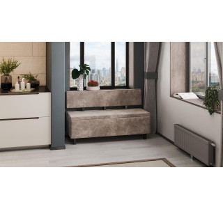Скамья прямая «Брайтон» (1300 мм), Венге Цаво, Wellmart Latte