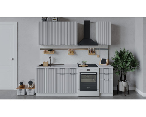 Кухонный гарнитур «Кимберли» длиной 160 см, белый, сноу