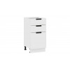 Шкаф напольный 40 с тремя ящиками «Гренада», Белый, Холст Белый