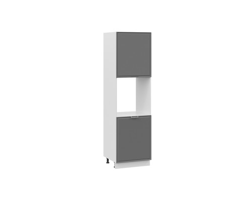 Шкаф-пенал под бытовую технику с двумя дверями «Белладжио», белый, софт графит