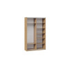 Шкаф-купе 140 с 2 глухими дверями «Оскар Хилтон», ручка черная, дуб крафт золотой, кашемир, кашемир сатин