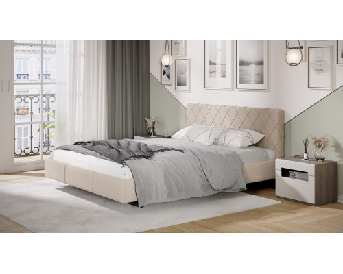 Кровать «Синди» 160 Тип 3, Велюр ultra ivory