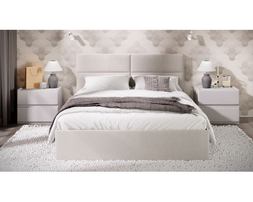 Кровать без ПМ «Глосс» 160 Тип 1 (без подъемного механизма), велюр Confetti Cream