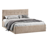 Кровать без ПМ «Джоли» 180 Тип 1 (без подъемного механизма), микровелюр Wellmart Dark Beige