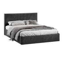 Кровать с ПМ «Пандора» 160 Тип 1 (с подъемным механизмом), Микровелюр Wellmart Graphite