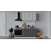 Кухонный гарнитур «Белладжио» длиной 180 см со шкафом НБ, белый, фон белый, софт графит
