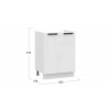Шкаф напольный 600 с двумя дверями (под накладную мойку) «Детройт», Белый, Белый глянец
